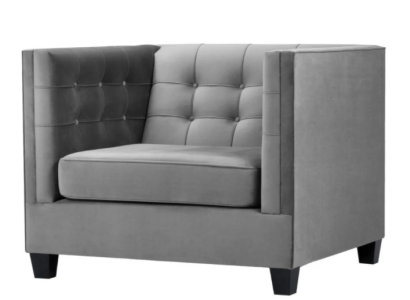 Armchair Chesterfield Textile Fabric Gray new Living room Modern Creative